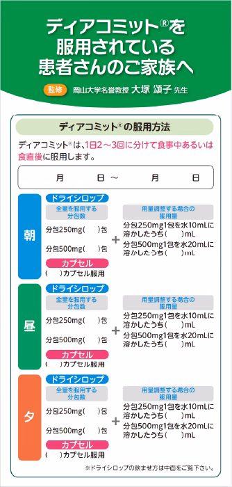 ディアコミットを服用されている患者さんのご家族へ