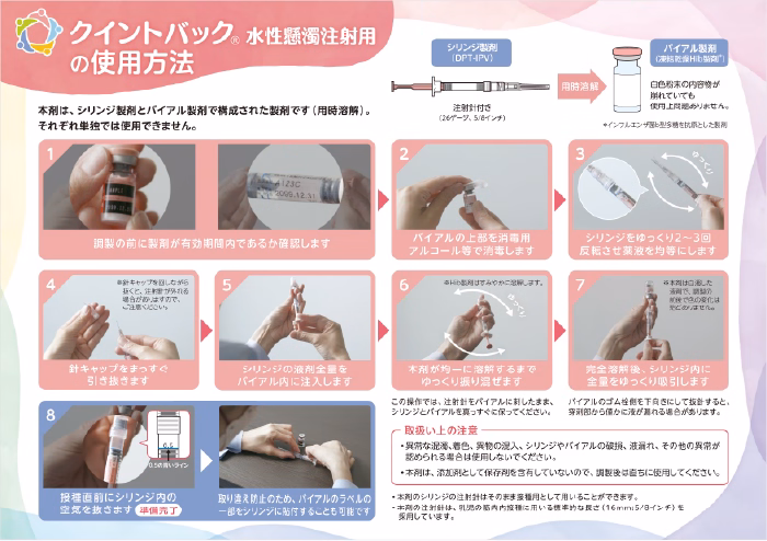 クイントバック水性懸濁注射用の使用方法